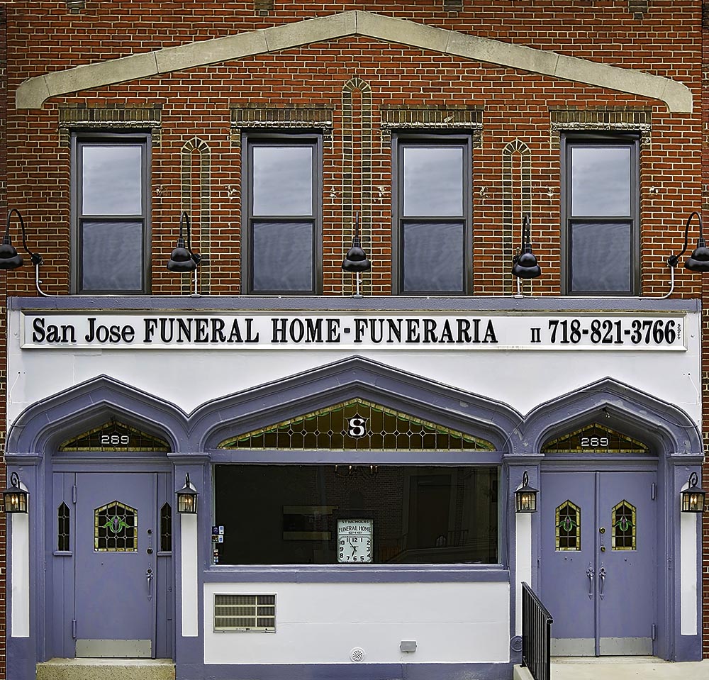 San Jose Funeral Home Entrance. Brooklyn, NY.